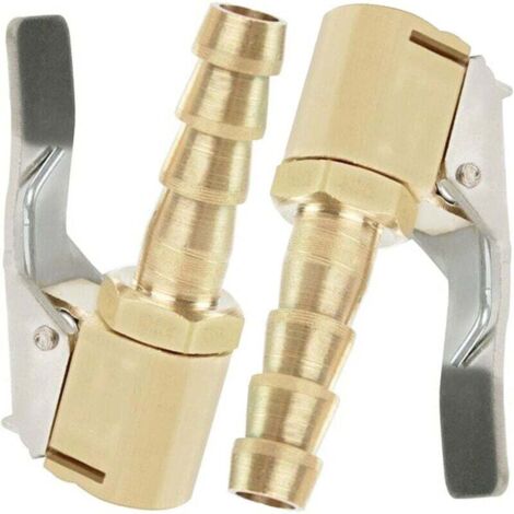 2 Pièces Embout de Gonflage,Embout Gonflage Pneu Voiture,Embout Gonfleur avec Clip,Gonflage Valve Clip Pince Connecteur Adaptateur,pour Valves de Pneu,en Laiton,8mm