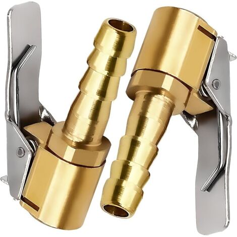 2 Pièces Embout de Gonflage,Embout Gonflage Pneu Voiture,Embout Gonfleur avec Clip,Gonflage Valve Clip Pince Connecteur Adaptateur,pour Valves de Pneu,en Laiton,8mm