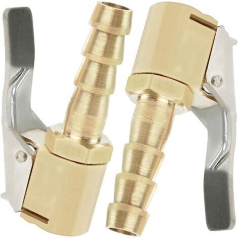 2 Pièces Embout de Gonflage,Embout Gonflage Pneu Voiture,Embout Gonfleur avec Clip,Gonflage Valve Clip Pince Connecteur Adaptateur,pour Valves de Pneu,en Laiton,8mm