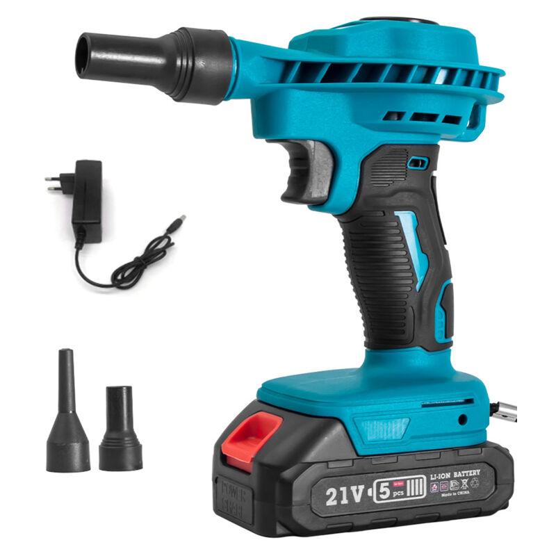 Souffleur électrique 21 V au lithium, petit souffleur domestique, moteur à balais haute puissance, souffleur d'air puissant, ventilateur de