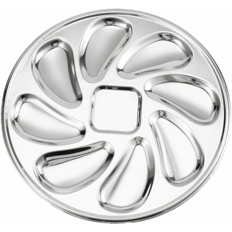 2 Pièces en Acier Inoxydable Plaque à Huîtres en Forme de Coquille D'huître Plaque D'escargot 8 Fentes Plaque à Huîtres Escargot Fruits de Mer