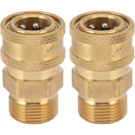 2 pièces en cuivre pur M22 adaptateur de raccord de nettoyeur haute pression 3/8 pouces NPT femelle à M22 adaptateur mle trou intérieur 14mm/0.55in