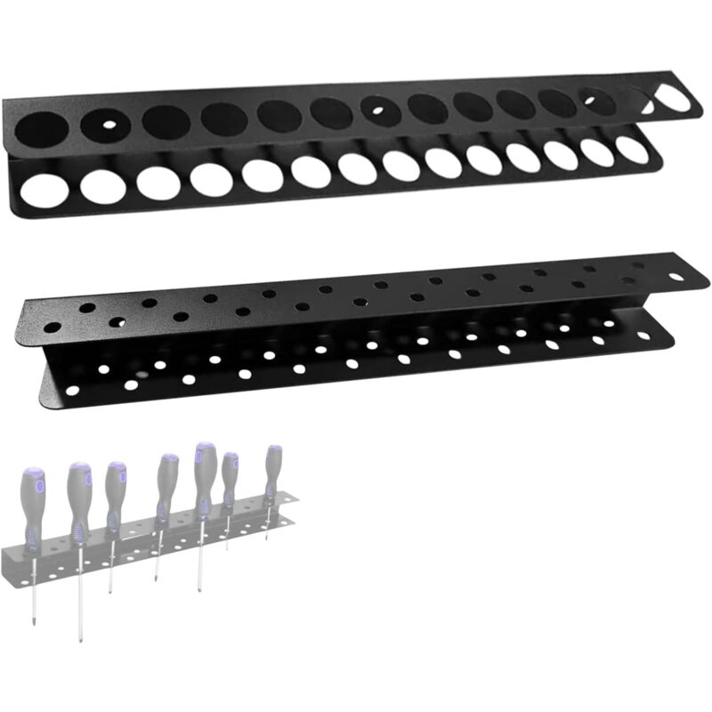 2 Pièces Ensemble Porte Outils Mural, Support Mural pour Pinces de 40 cm et Support pour Tournevis de 40 cm, en Acier au Carbone, pour Organiser 2 Pièces Ensemble Porte Outils Mural, Support Mural pour Pinces de 40 cm et Support pour Tournevis de 40 cm, en Acier au Carbone, pour Organiser