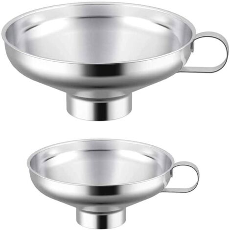 2 Pièces Entonnoirs Conserve, Entonnoirs à Confiture En Acier Inoxydable, Entonnoir à Large Ouverture, Entonnoir à Large Ouverture En Acier Inoxydable Pour Transfert Liquide, Poudre(Petit et Grand)