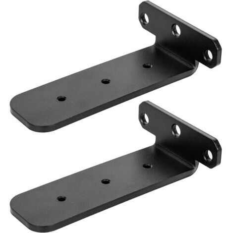 2 Pièces Equerre Etagere Murale Equerre Charge Lourde, Équerre Étagère Metal Noir, 150MM Support Étagère Murale Forme en L, Fixation Flottante Support avec Vis