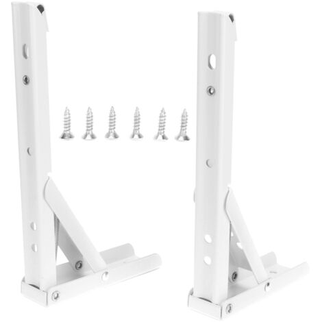 2 Pièces Étagère Pliante Support en Acier Laminé à Froid Accessoire de Support à Ressort Épais Murale