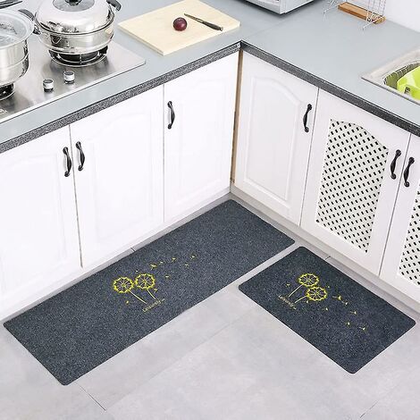 2 pièces évier avant tapis de cuisine tapis de cuisine antidérapant absorbant lavable en machine 40 60 + 40 120 cm