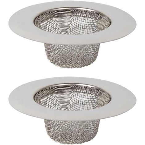 2 Pièces Évier Cuisine Filtre, Évier Acier Inoxydable Filtre, Acier Inoxydable Vidange Filtre, Crépine Évier Cuisine, pour Evier de Cuisine, Salle de Bain, Lavabo, Baignoires