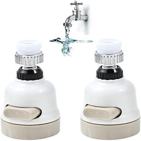 2 Pieces Faucet Sprayer, Faucet Splash, Faucet Aerator, 360 Degree Rotatable, Water Saving, Faucet Nozzle for Kitchen, Bathroom and Shower (Beige)