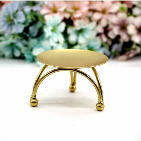 2 pièces Fer Géométrique Bougeoirs Table Ronde Doré Bougeoir Métal Métiers pour la Fête De Mariage Ornement Décoration de La Maison Durable et Agréable (hors bougies)，HANBING