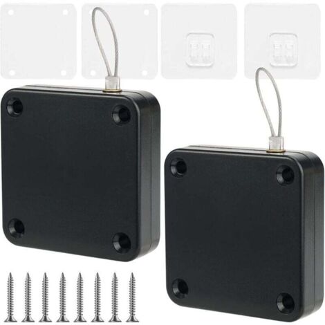 2 pièces Ferme Porte Automatique,Ferme-Porte Avec Cordon,Domicile Ferme Porte Multifonctionnel Ferme Porte à Capteur Automatique Sans Poinçon Automatic Door Closer,pour Intérieur, Maison