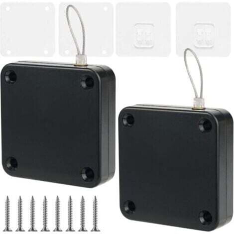 2 pièces Ferme Porte Automatique,Ferme-Porte Avec Cordon,Domicile Ferme Porte Multifonctionnel Ferme Porte à Capteur Automatique Sans Poinçon Automatic Door Closer,pour Intérieur, Maison