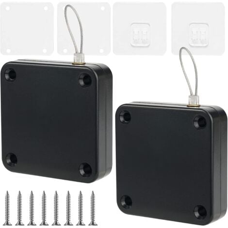 Ferme-porte Automatique, Noir, Avec Capteur, Sans Perçage, Avec Cordon 2 Pieces 96820412