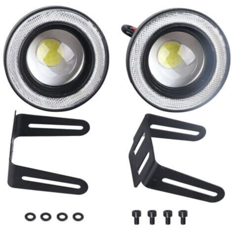 2 pièces feu antibrouillard de voiture 3.5 pouces LED Halo anneau lampe 30W 1200LM 6000k à 7000K COB ouverture DRL lumière de conduite