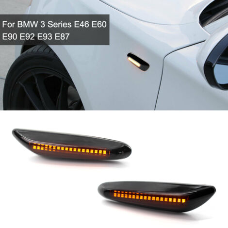 2 pièces feu de position latéral LED fumée, lampe de clignotant, pour BMW série 3 E46 E60 E90 E92 E93 E87