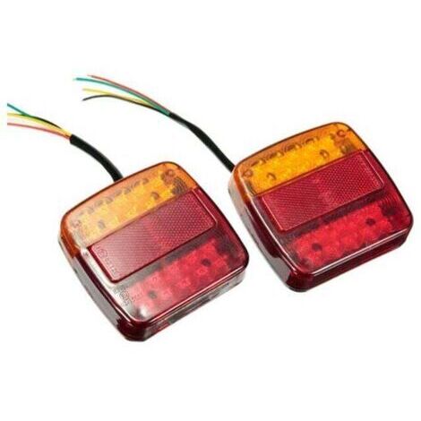 2 pièces feux arrière de remorque 26 LED 12 V feux arrière clignotants feux stop réflecteurs feux de plaque d'immatriculation IP67 étanche multifonction remorque camion caravane van bateau
