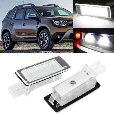 2 pièces Feux de Plaque d'Immatriculation LED sans Erreur pour Dacia Duster 2010‑2015, Lampe Éclairage de Plaque
