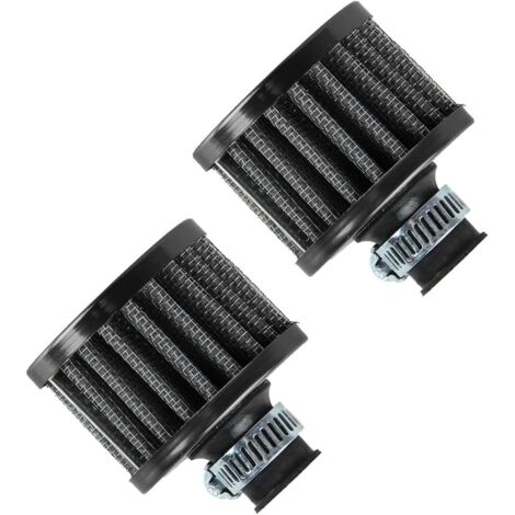 2 Pièces Filtre à Air 12mm Filtre d'admission d'air de Voiture Filtre de Reniflard de Turbo Filtre d'admission d'air Froid pour Moto Filtre d'entrée Air Filtre Carter Huile Noir
