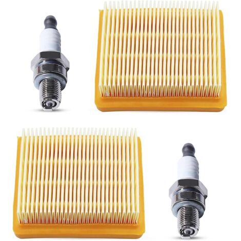 2 Pièces Filtres à Air pour STIHL FS89 FS91 FS111 FS131 FS311 HT102 HT103 HT132 HT133 KM91 KM111 KM131 FC91 FC111 BT131 FR131, Filtres à Air avec Bougies d'allumage