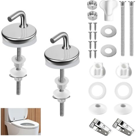 2 Pièces Fixation Abattant Wc De Toilettes À Charnière, Charnières en acier Inoxydable, Fixation et sitz Befestigung