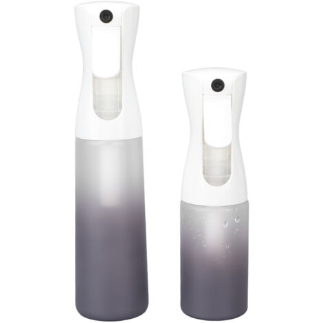2 pièces Flacon Vaporisateur Vide 300ml/200ml Brumisateur Rechargeable pour Cheveux et Plantes Gris Dégradé
