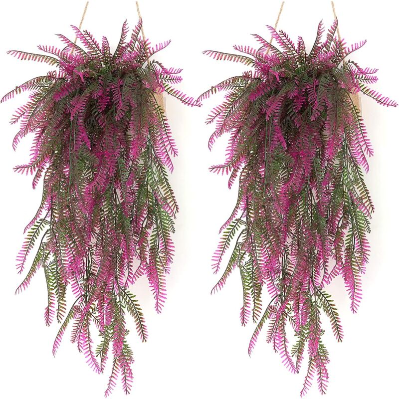 2 Pièces Fougère Artificielle Plante Fausse Plantes Deco Plante Artificielle Exterieur pour Célébration, Mariage, Cuisine, Jardin, Bureau Décoration,
