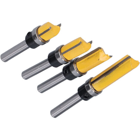 2 Pièces Fraise à Affleurer avec Roulement, Fraise Droite pour Bois, Diamètre 12 mm, Queue 6 mm