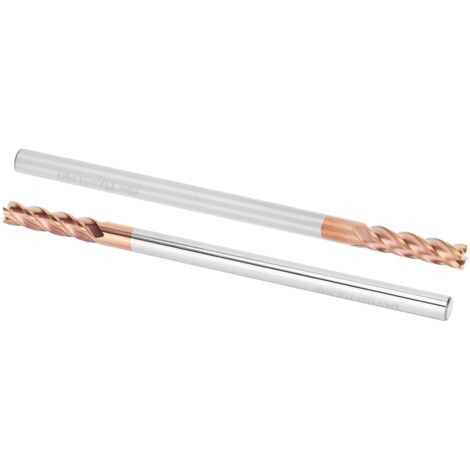 2 pièces Fraises CNC 4 dents en Acier Tungstène pour Bois et Métal 75x4mm