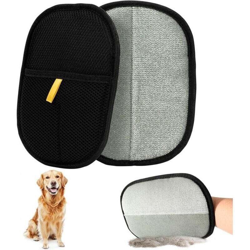 2 Pièces Gant Poil Chat, Double Face Brosse Poils Animaux, Réutilisable Brosse Anti Poils Animaux pour Lavage DémêLage Et Toilettage, Gant Brosse