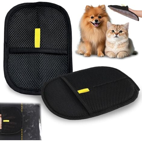 DPZO 2 Pièces Gant Poil Chat, Double Face Brosse Poils Animaux, Réutilisable Brosse Anti Poils Animaux pour Lavage DémêLage Et Toilettage, Gant Brosse Chat pour Canapé Meubles Tapis Siège Auto