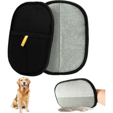 ANDYOU 2 Pièces Gant Poil Chat, Double Face Brosse Poils Animaux, Réutilisable Brosse Anti Poils Animaux pour Lavage DémêLage Et Toilettage, Gant Brosse Chat pour Canapé Meubles Tapis Siège Auto
