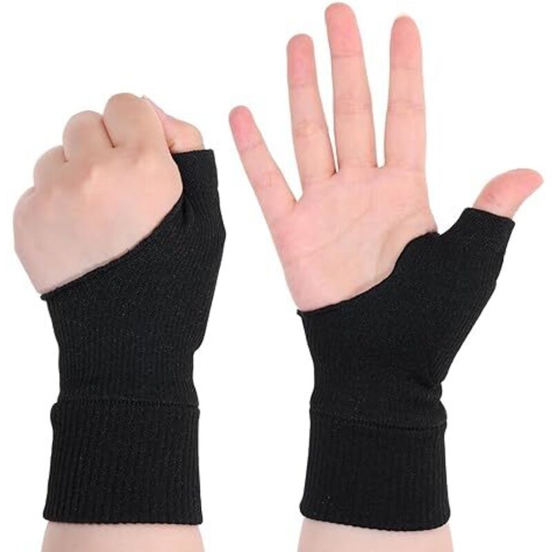 2 Pièces Gants de Compression Arthritique, Gant Sans Doigts avec Gel, Gants de Soutien du Pouce Respirants pour Soulager les Douleur de Articulaire
