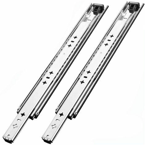 2 Pièces Glissières Tiroirs à Extension Complète Coulisse de Tiroir à Billes en Acier Laminé à Froid avec Vis - 25cm