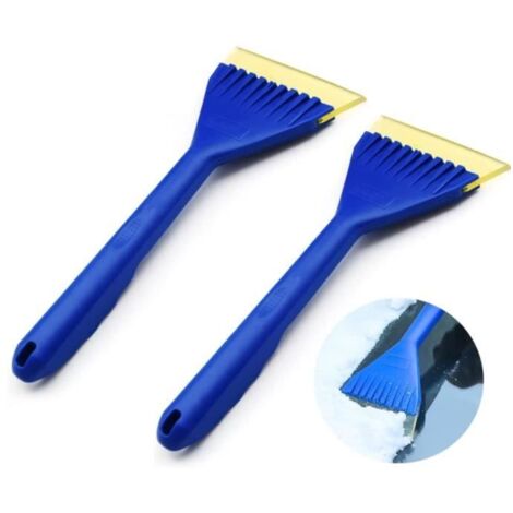2 Pièces Grattoir à Glace pour Pare-Brise de Voiture, Raclette en Caoutchouc Souple avec Manche de 30cm pour Racler l'eau