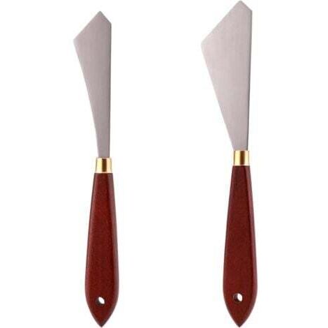 2 Pièces Grattoir De Mélange De Peinture Ensemble De Couteaux De Peinture Palette De Spatule en Acier Inoxydable, pour Peinture Acrylique à l'huile