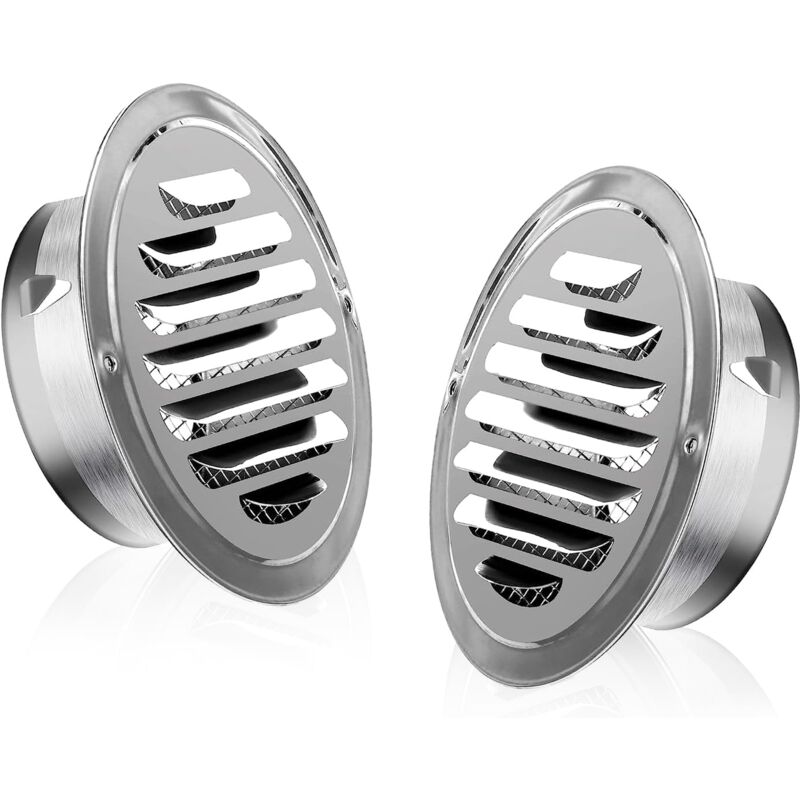 2 Pièces Grille Aeration Exterieur Ronde Grille Inox 100 mm Grille de Protection avec Filet Anti-Insectes pour Hotte de Cuisine