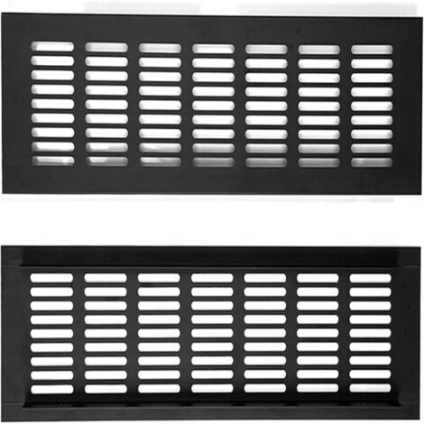 2 Pièces Grille Daération Extérieure,Grille Aeration Aluminium Grille Daération Extérieure Grille Aeration Reglable,Noir
