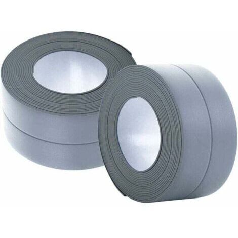 (2 pièces gris)Plinthe souple - Bande d'extrémité pour cuisine et salle de bain 22 mm 3,2 m, joint auto-adhésif, bande pliante flexible, joint d'étanchéité, anthracite