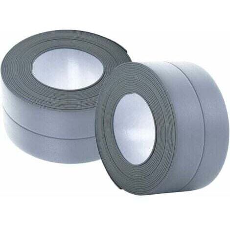 (2 pièces gris)Plinthe souple - Bande d'extrémité pour cuisine et salle de bain 38 mm 3,2 m, joint auto-adhésif, bande pliante flexible, joint d'étanchéité, anthracite