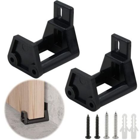 2 Pièces Guide Plancher Rail RéGlable Portes D'éCurie - Ajustable Mur Porte Coulissante Au Sol Les Grange Roulettes De Guidage RéGlables Pour Coulissantes, Porte Automatique, Avec Vis, Noir