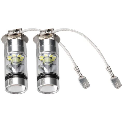 2 pièces H3 6000K 100W LED 20-SMD haute puissance antibrouillard conduite ampoules DRL