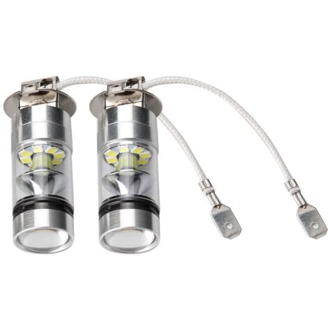 2 pièces H3 6000K 100W LED 20-SMD haute puissance brouillard conduite DRL ampoules HID