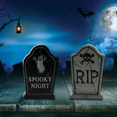 2 pièces Halloween Rip cimetière décor mousse pierre tombale effrayant Halloween pierre tombale décoration pour maison hantée jardin