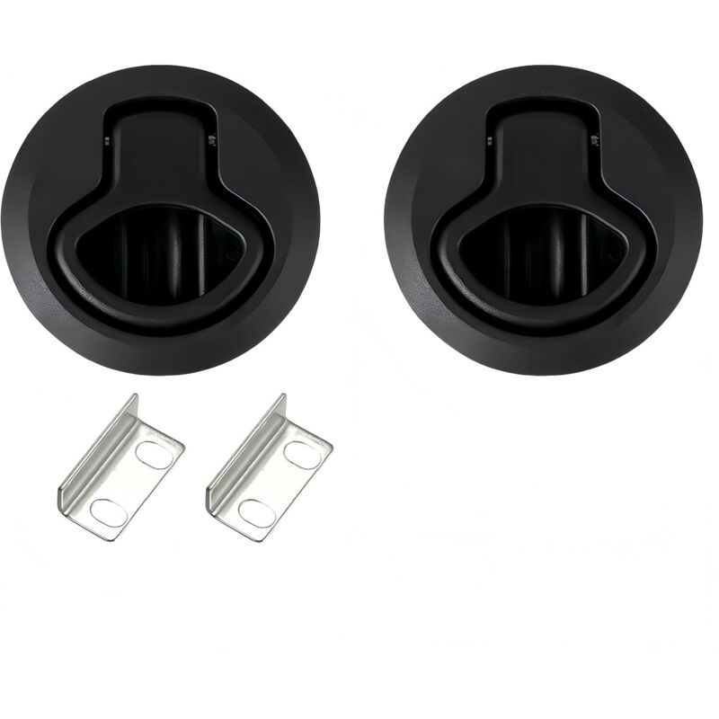 2 Pièces Hatch Serrure de piège pour bateau Flush Pull Latch Noir Flush Pull Hatch Slam Latch Deck Hatch Latch Lock Acier inoxydable Fermeture de
