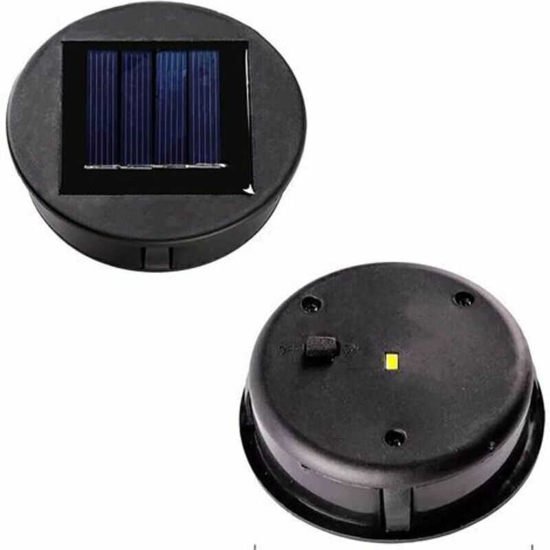 VURAHOME - 2 Pièces Haut de remplacement Lumière solaire pour Lantern Panneau solaire Couvercle de lumière avec une ampoule LED,Lanterne solaire