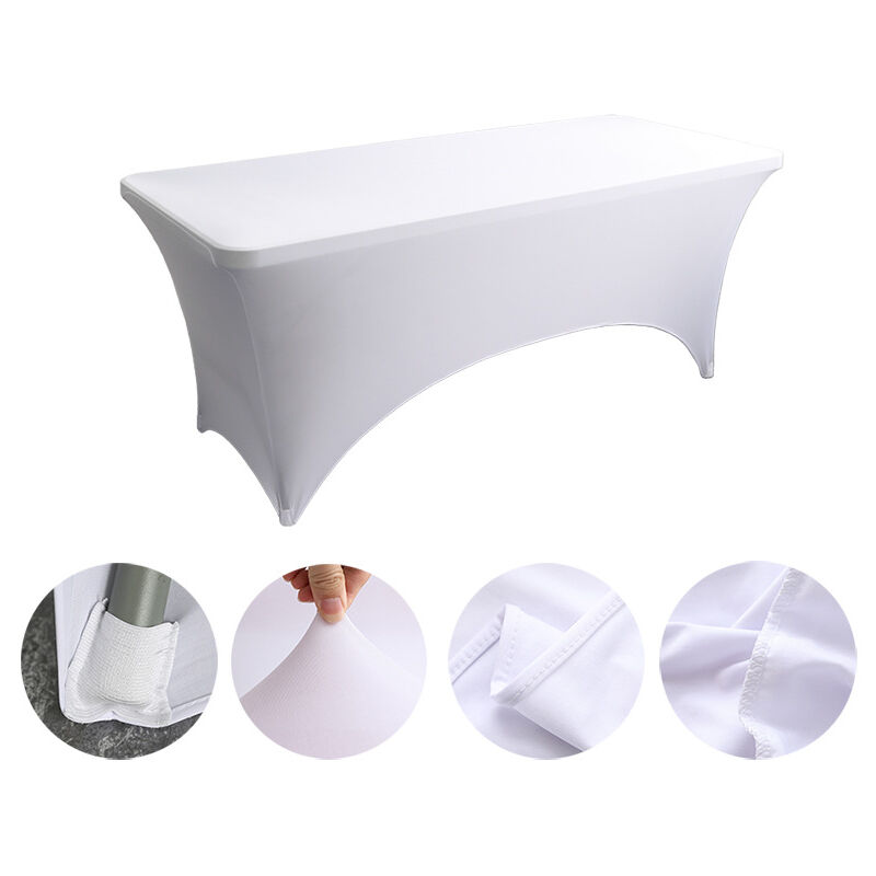 2 pièces Housse blanche pour table pliante 183 x 75 x 75cm