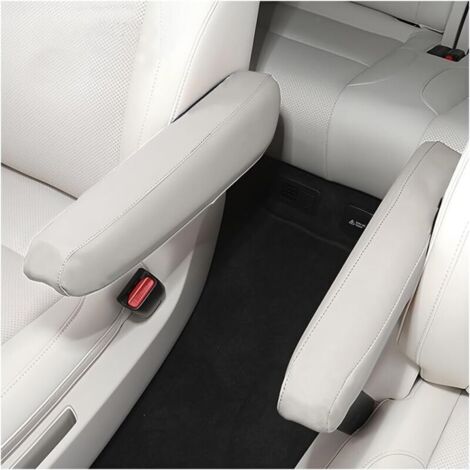 2 Pièces Housse D'accoudoir De Voiture, Couverture Cuir Microfibre D'accoudoir De Siège Avant Voiture, Couverture Pour Console Centrale D'accoudoir Voiture, Accessoires Automobiles(Blanc)