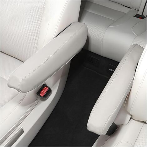 2 Pièces Housse D'accoudoir De Voiture, Couverture Cuir Microfibre D'accoudoir De Siège Avant Voiture, Couverture Pour Console Centrale D'accoudoir Voiture, Accessoires Automobiles(Blanc)
