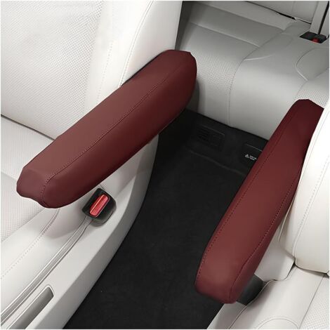 2 Pièces Housse D'accoudoir De Voiture, Couverture Cuir Microfibre D'accoudoir De Siège Avant Voiture, Couverture Pour Console Centrale D'accoudoir Voiture, Accessoires Automobiles(Rouge)