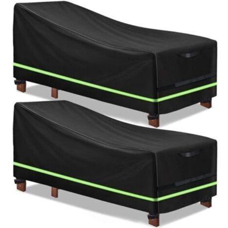 2 pièces Housse de canapé de jardin , Housse Canape Exterieur, Housse de Banc de Jardin Imperméable, Housse de canapé de Jardin, Housse de Banc de Jardin Noir 200x75x70/40cm